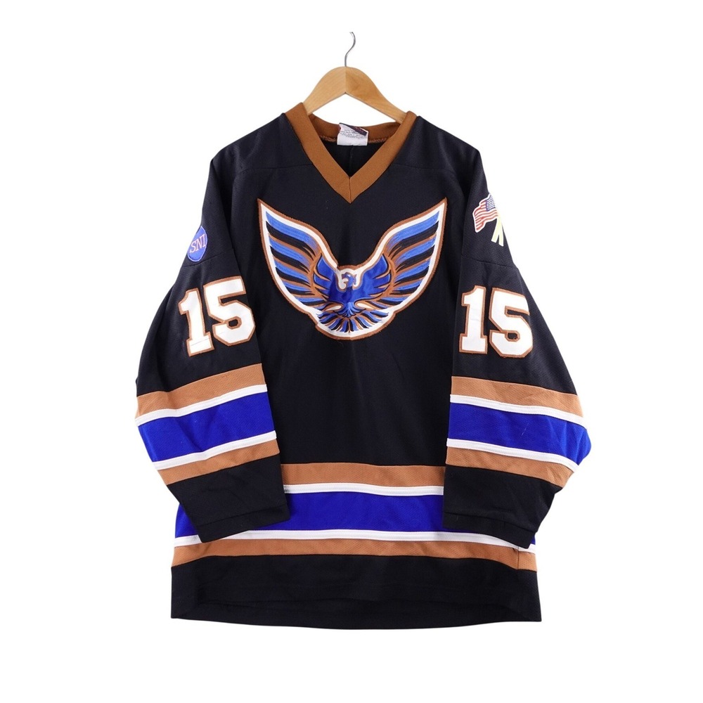 Vintage K1 Sportswear Phoenix Firebirds Hockey Jersey Black Mens M Made in USA‎